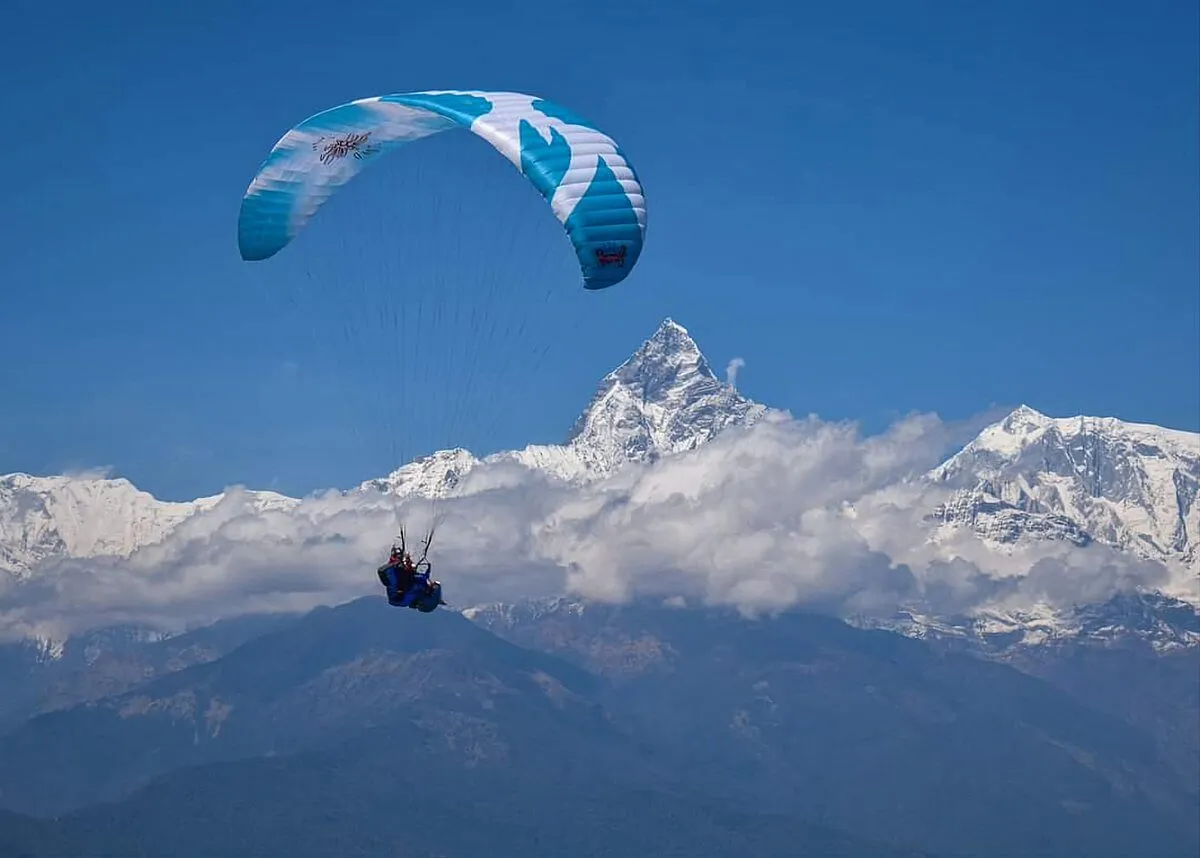 Pokhara is the best place for paragliding