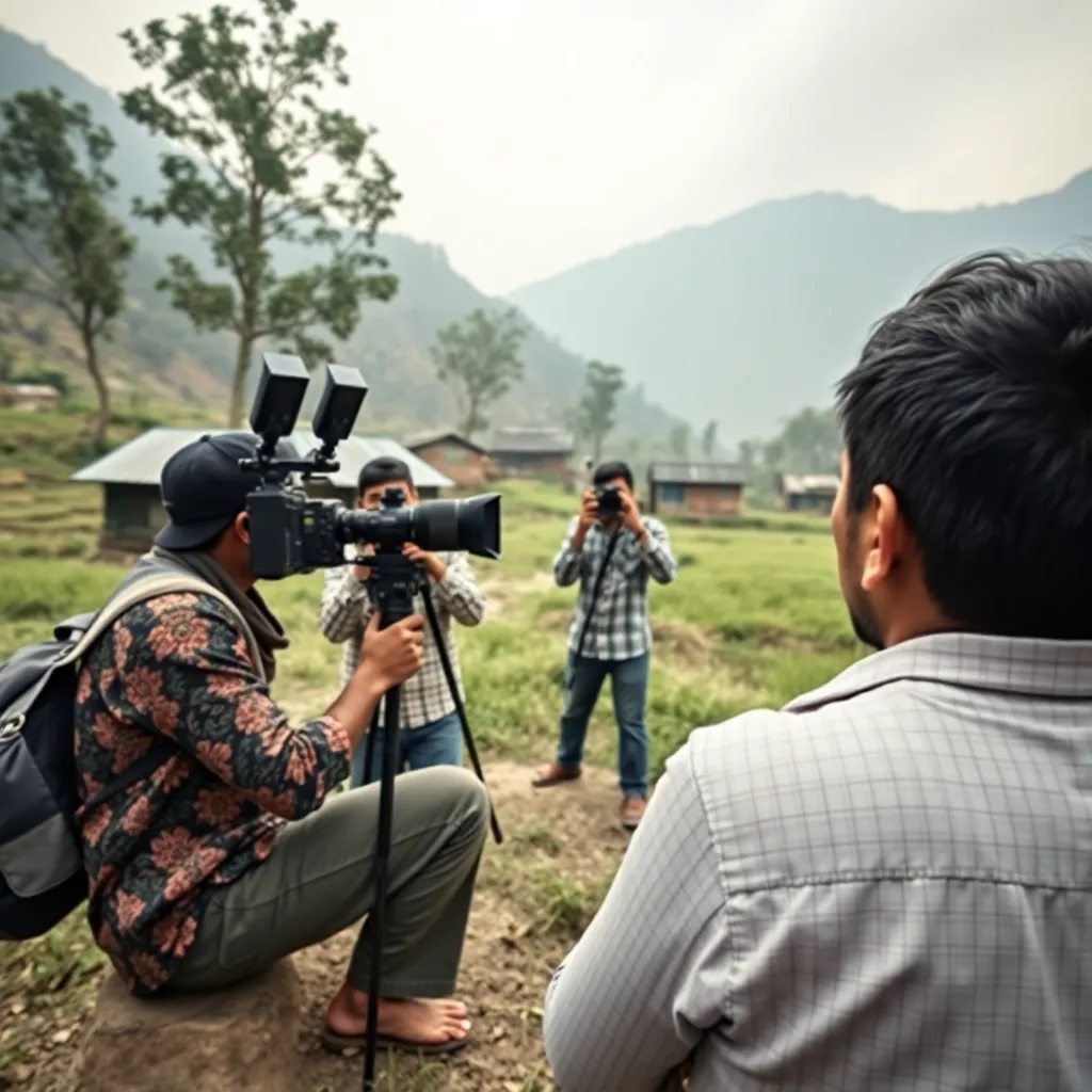 filming in rural Nepal